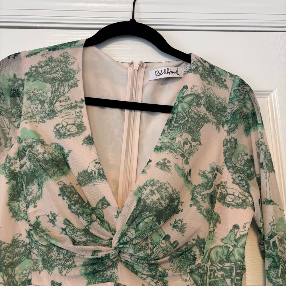 Rachel Antonoff Olivia Dress in Emerald Green Manhunt Toile - Picture 11 of 11